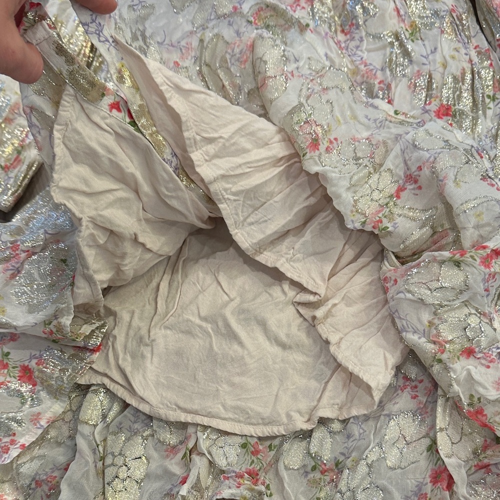 Zara Gold and Floral Patterned Blouse - Picture 3 of 5